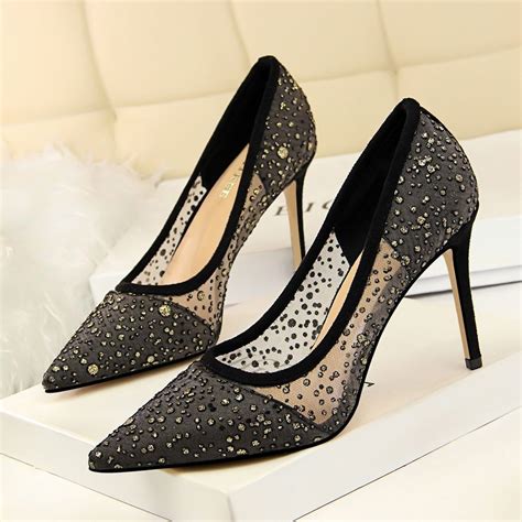 black party high heels